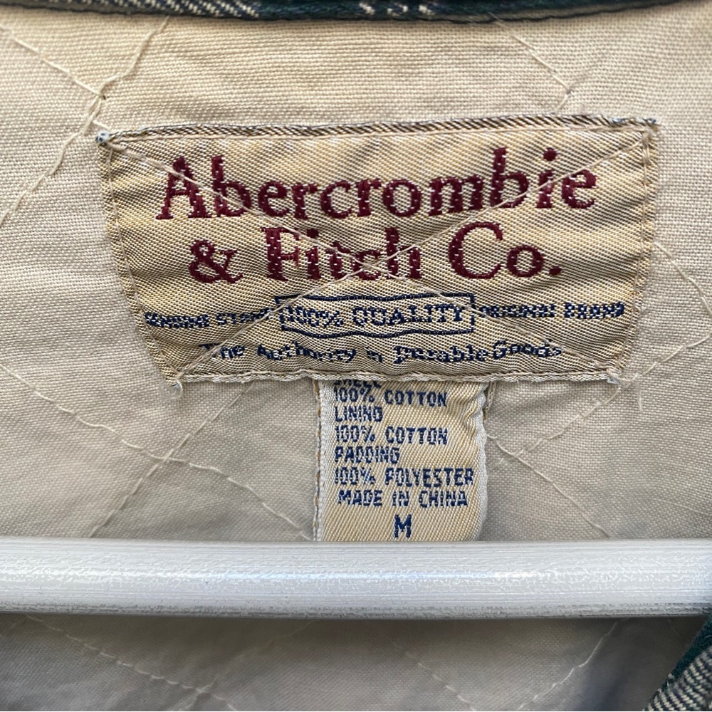 Abercrombie & Fitch Green Plaid Shacket Men's Size Medium - Picture 4 of 6